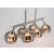 Lampa wisząca chromowana 6-punktowa ze szklanymi kloszami 2208/6 8C z serii PIRAN - Lampy Elem
